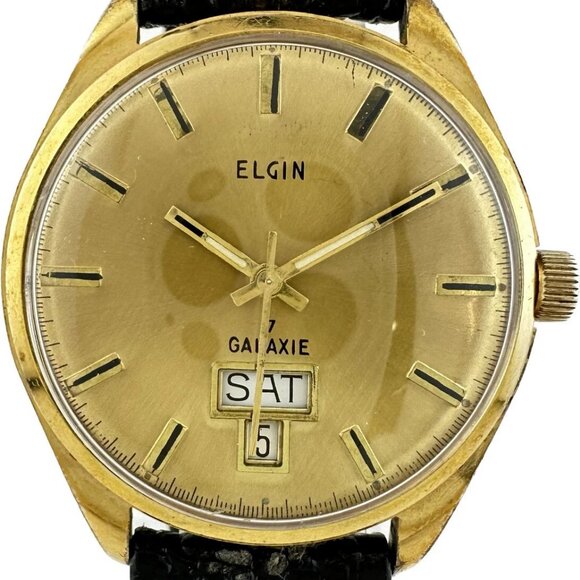 Vintage Elgin 338 Galaxie 17 Jewel Men's Mechanical Wristwatch AS 1900 Runs - Picture 1 of 9